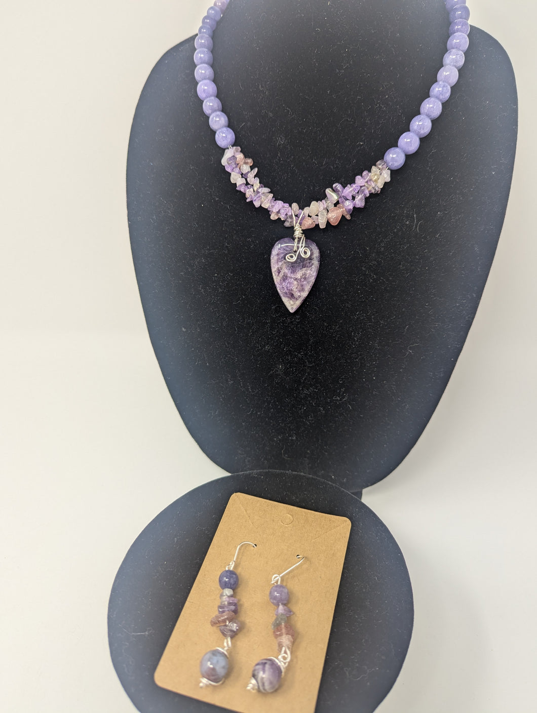 Amethyst Stone & Angelic Spacer Purple set