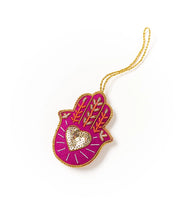 Load image into Gallery viewer, Larissa Plush Hamsa Felt Ornament - Handmade, Embroidered

