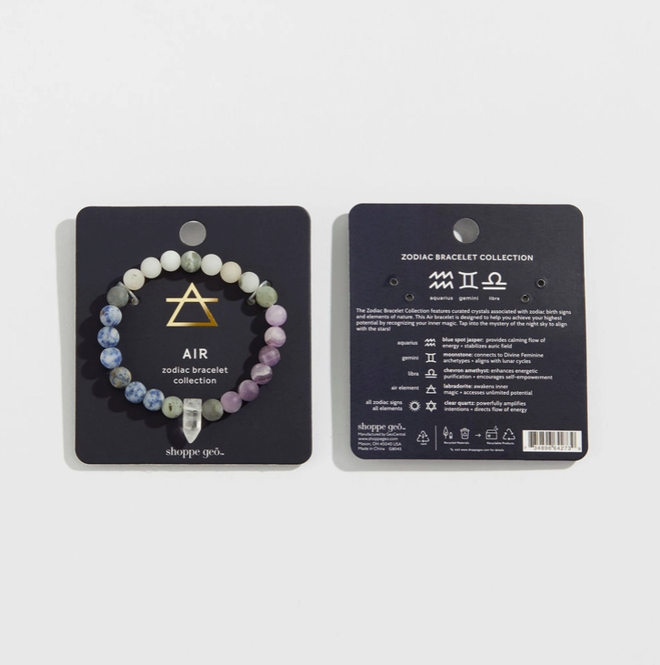 Zodiac Crystal Bead Bracelet Collection: Air