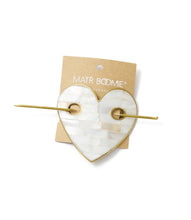 Load image into Gallery viewer, Chitra Heart Hair Slide with Stick - Mother of Pearl
