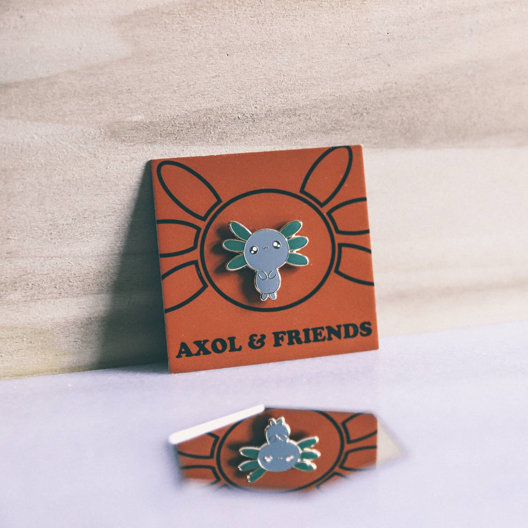 Gray Axol the Axolotl Pin - Hard Enamel, Gold