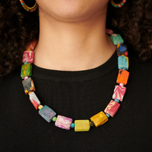 Load image into Gallery viewer, Dotted Block Kantha Necklace
