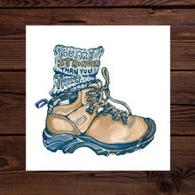Load image into Gallery viewer, Hiking Boot Original Watercolor Art Print
