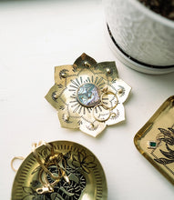 Load image into Gallery viewer, Kairavini Lotus Catch All Tray, Ring Dish - Brass, Abalone
