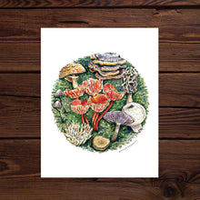 Load image into Gallery viewer, Forest Mushrooms Watercolor Art Print
