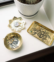Load image into Gallery viewer, Kairavini Lotus Catch All Tray, Ring Dish - Brass, Abalone
