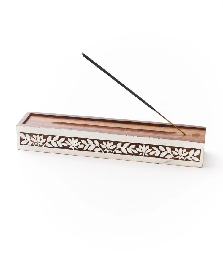 Aashiyana Incense Holder Box-Antique Finish Hand Carved Wood