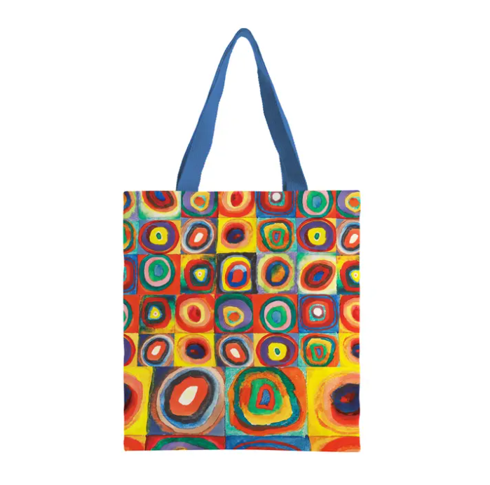 Shoulder Strap Canvas Magazine Tote Bag - Kandinsky Circles