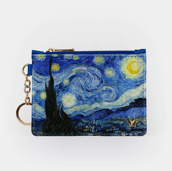 Van Gogh Starry RFID Keychain Wallet