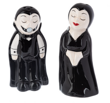 Load image into Gallery viewer, Mr. &amp; Mrs. Dracula Salt &amp; Pepper Shaker Set
