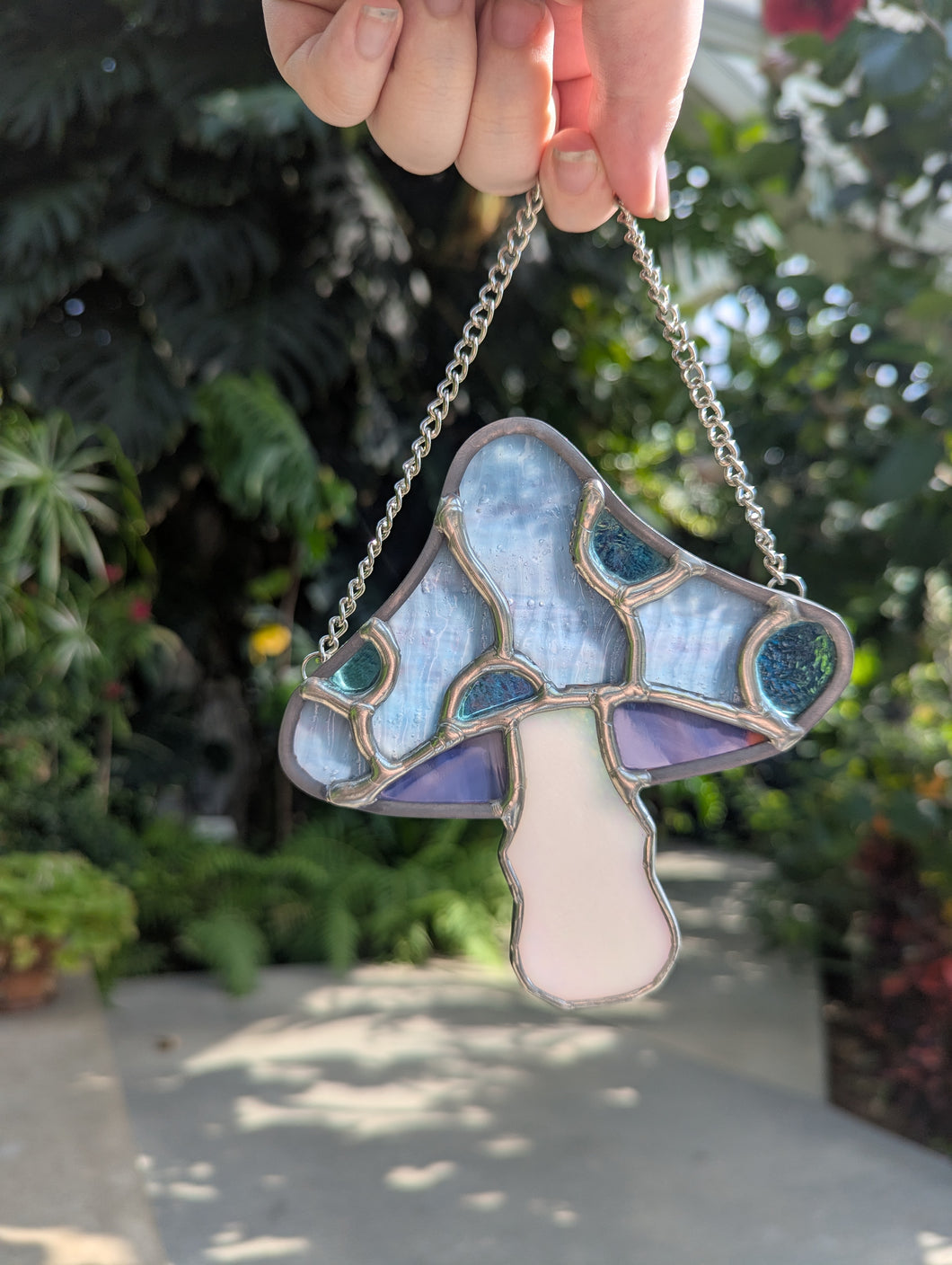 Stained Glass Hanging Mushroom