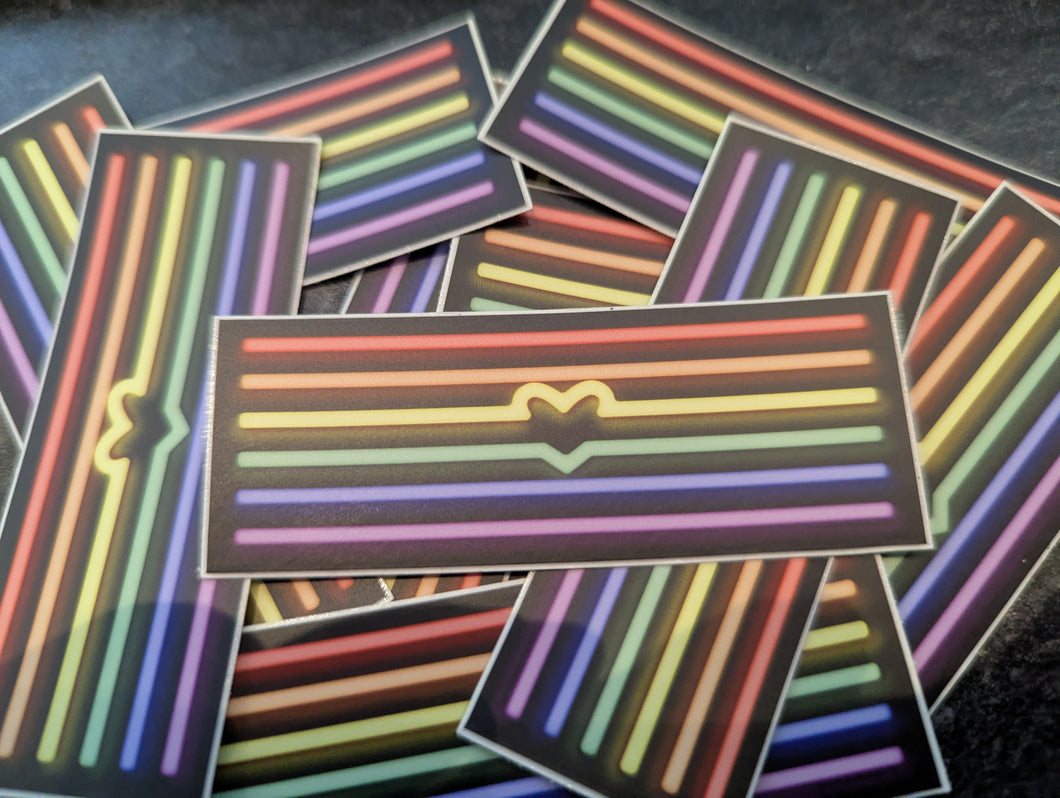 Pride Rainbow Line Heart Sticker