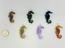 Load image into Gallery viewer, Purple Seahorse Glass Pendant
