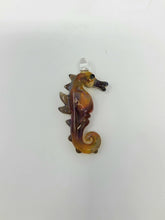 Load image into Gallery viewer, Orange and Purple Seahorse Glass Pendant
