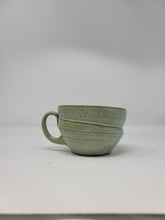Load image into Gallery viewer, Dark Brown Stoneware Latte with Satin Mint Glaze
