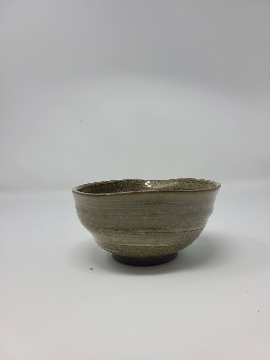 Dark Brown Stoneware Bowl with Satin Pearl Glaze
