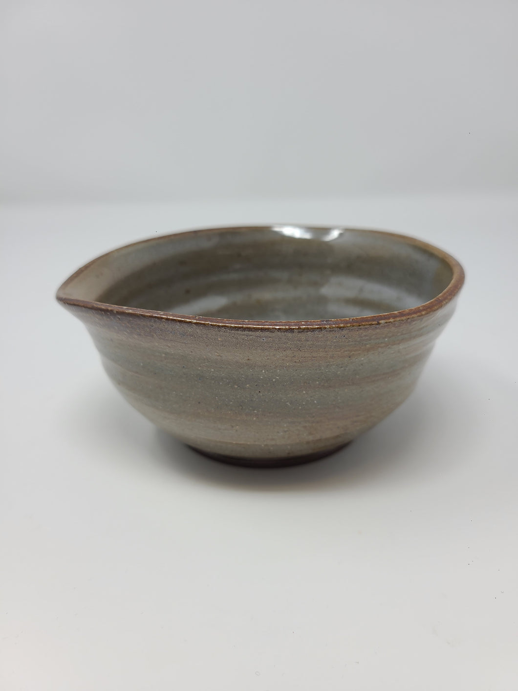 Salt Fired Stoneware Bowl with White Interior