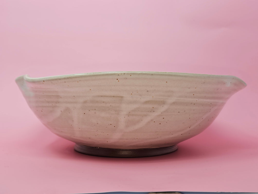 Stoneware Bowl with Satin Pearl Glaze
