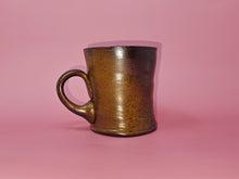 Load image into Gallery viewer, Salt Fired Stoneware Wavy Mug with Green Interior
