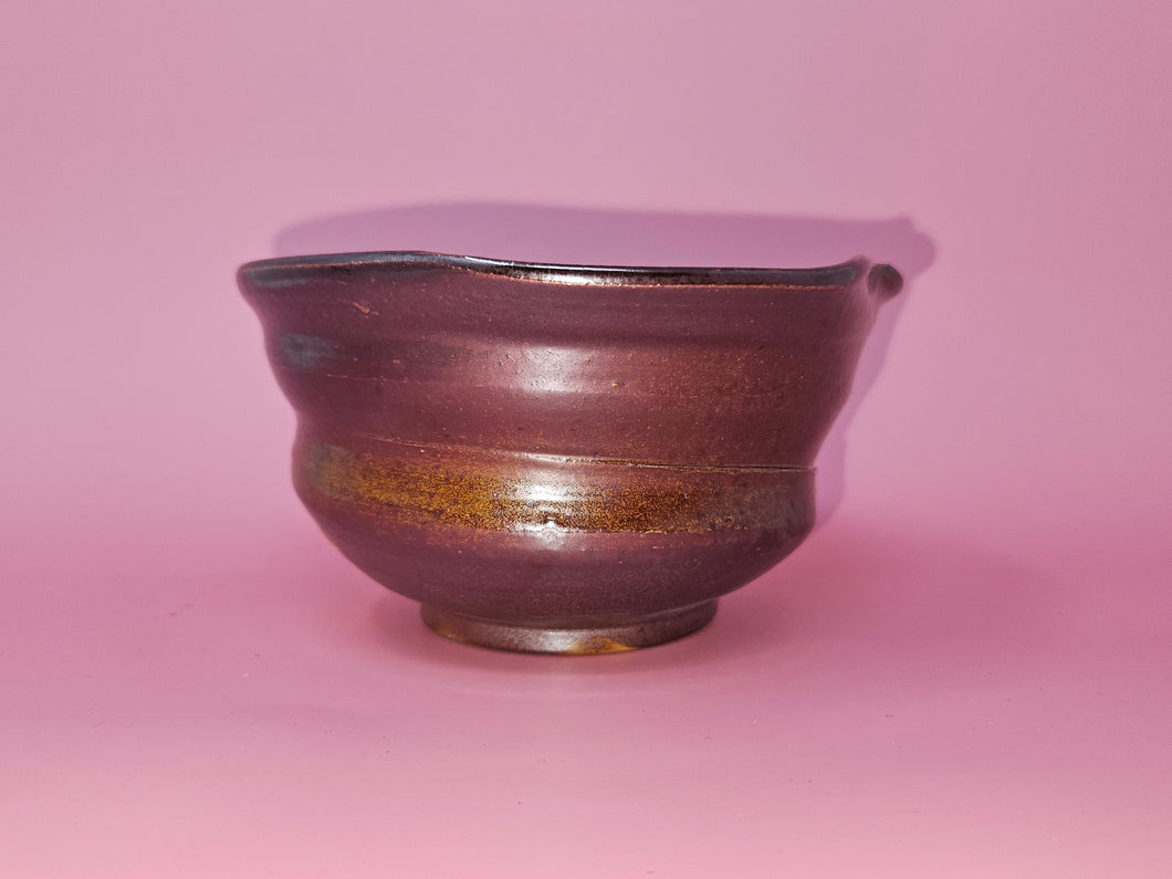 Salt Fired Stoneware Bowl with White Interior