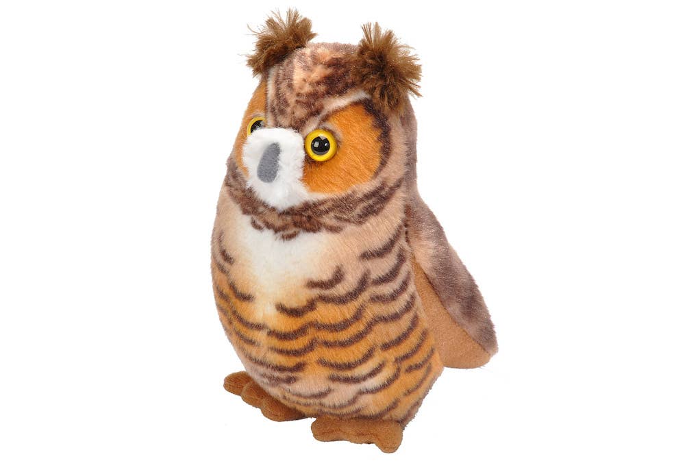 Audubon II Great Horned Owl Stuffed Animal with Sound - 5