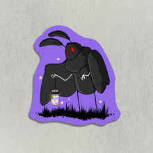 Load image into Gallery viewer, Mothman Holding a Lantern Full of Fireflies Sticker
