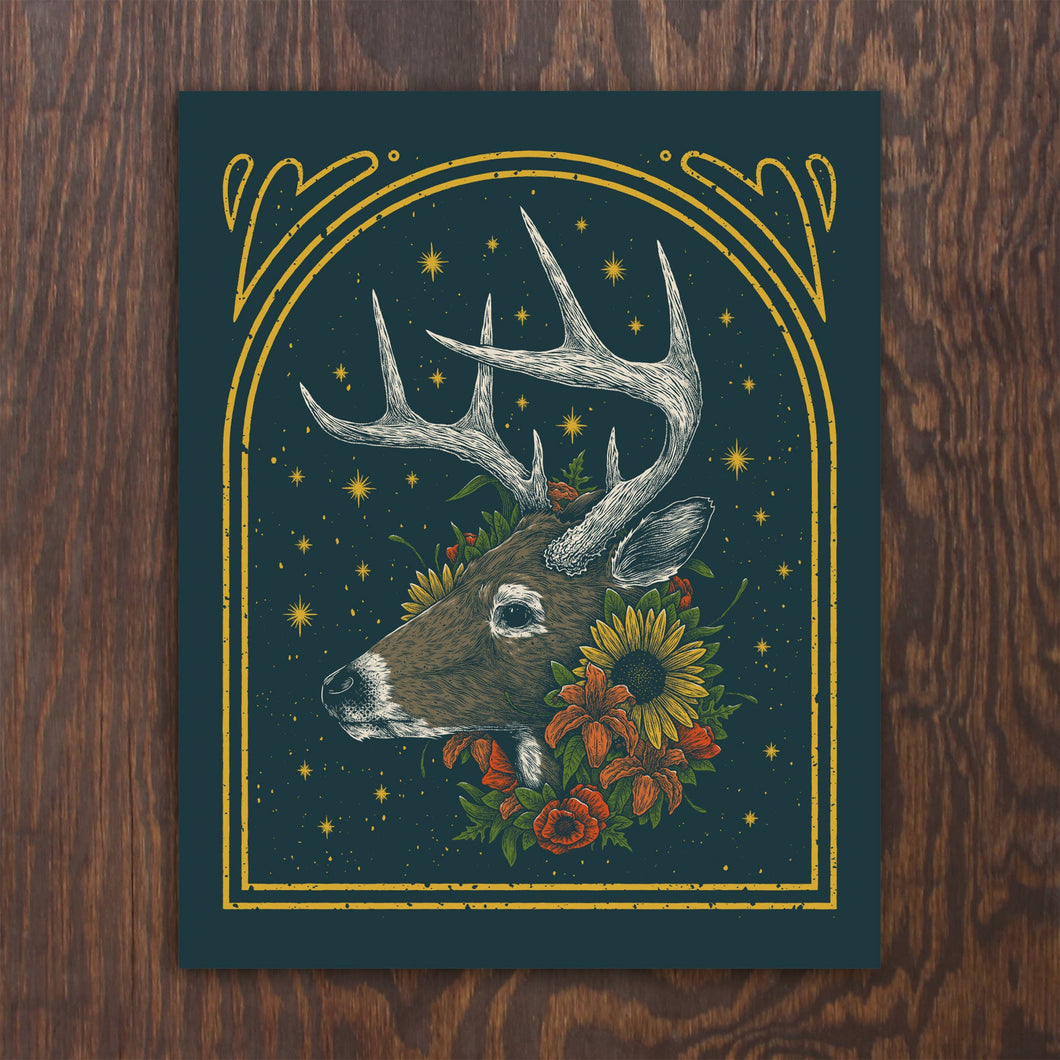 Whitetail and Flowers
