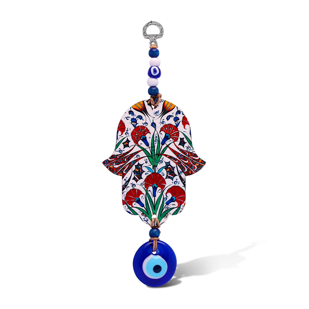 Turkish Ottoman Inspired Floral Hamsa Wall Hanging for Your Home