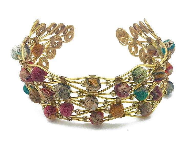Aasha Beads in Wirework Bracelet