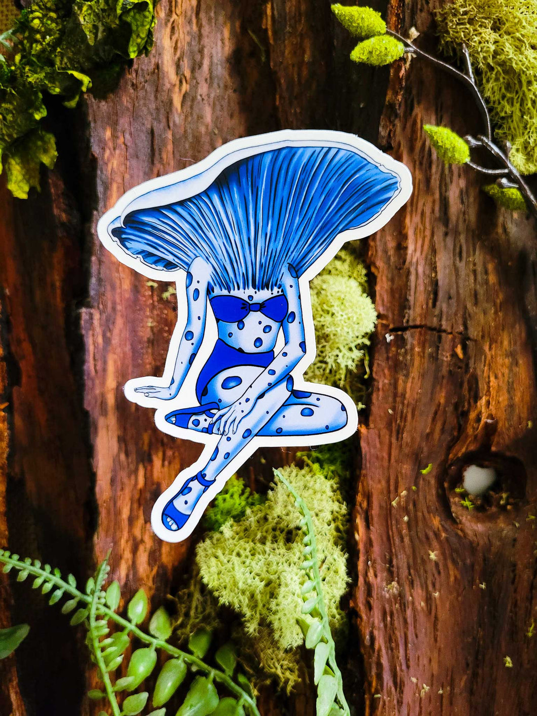 Lady Lactarius Mushroom Pinup Girl Sticker