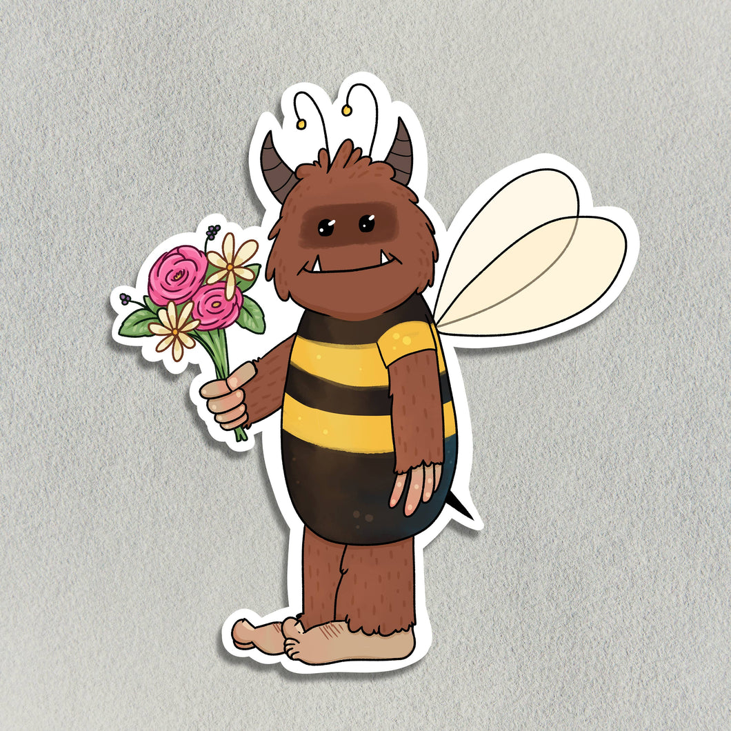 Bigfoot in a Bee Suit Sticker