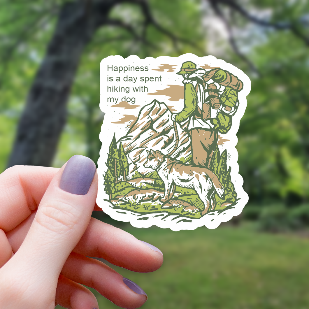 Happiness is a Hike With Your Dog Sticker - 3
