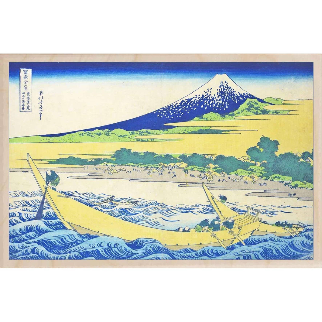 HOKUSAI TAGO BEACH Wood Postcard