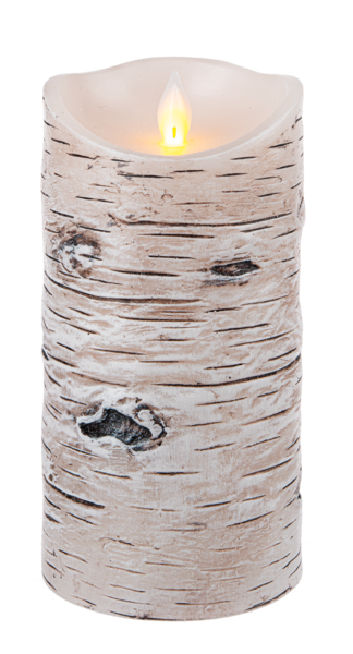 Wax LED Birch Pillar - Lg