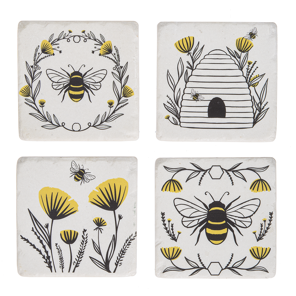 Bee & Floral Coaster