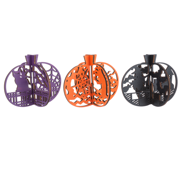 Laser Cut Halloween Pumpkin Figurines - Sm.