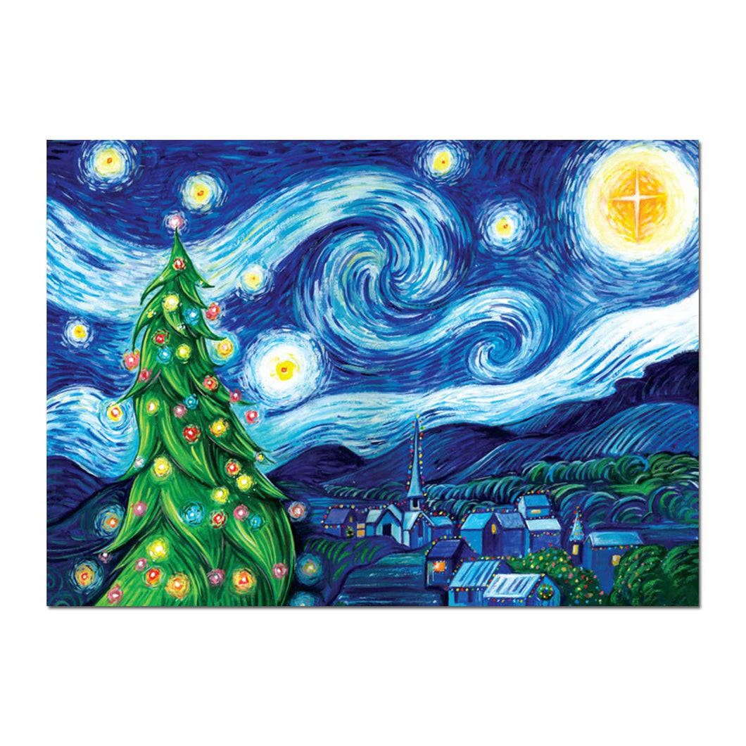 Silent Night, Starry Night Van Gogh Holiday Card