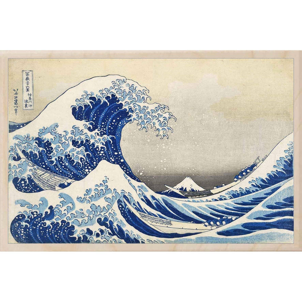 HOKUSAI GREAT WAVE Wood Postcard