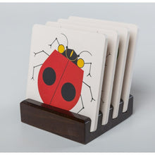 Load image into Gallery viewer, Lucky Ladybug Absorbent Stone Coaster Set
