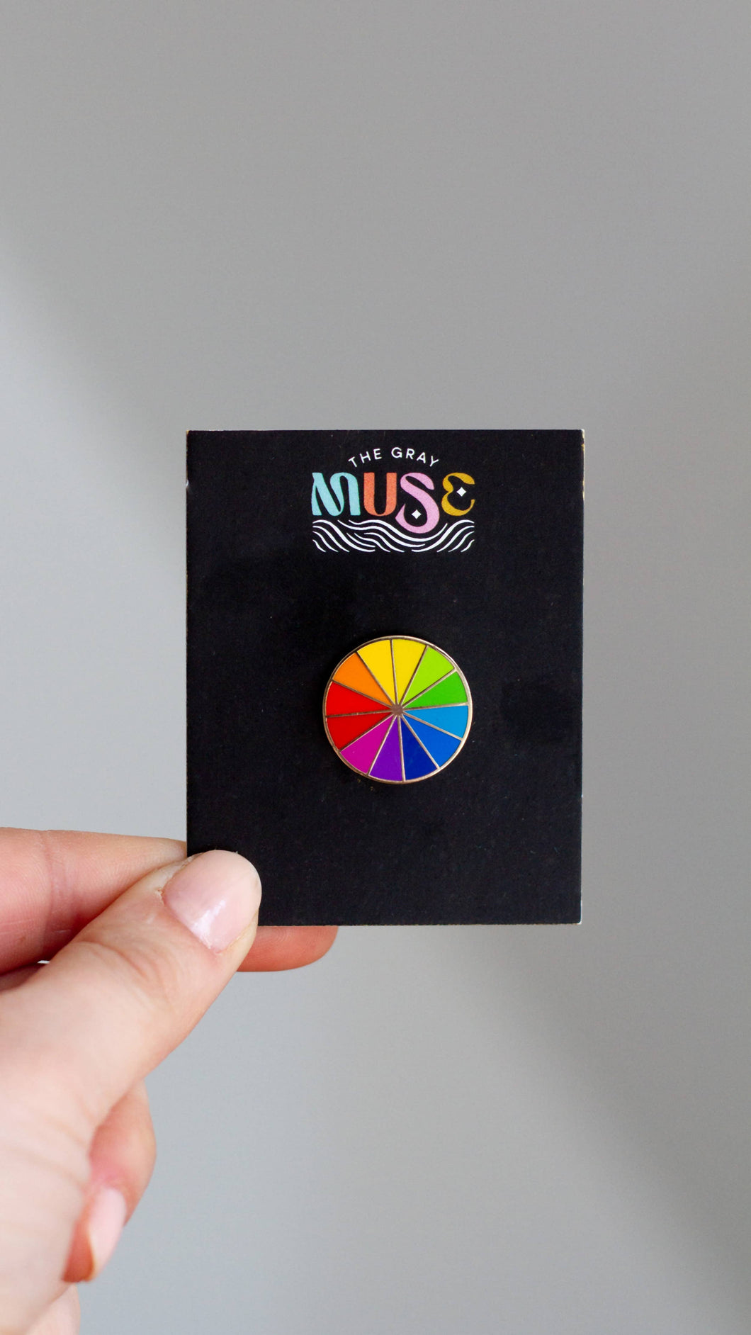 Mini Rainbow Color Wheel Enamel Pin