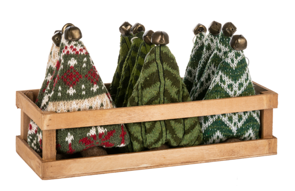Christmas Tree Ornaments in a Crate
