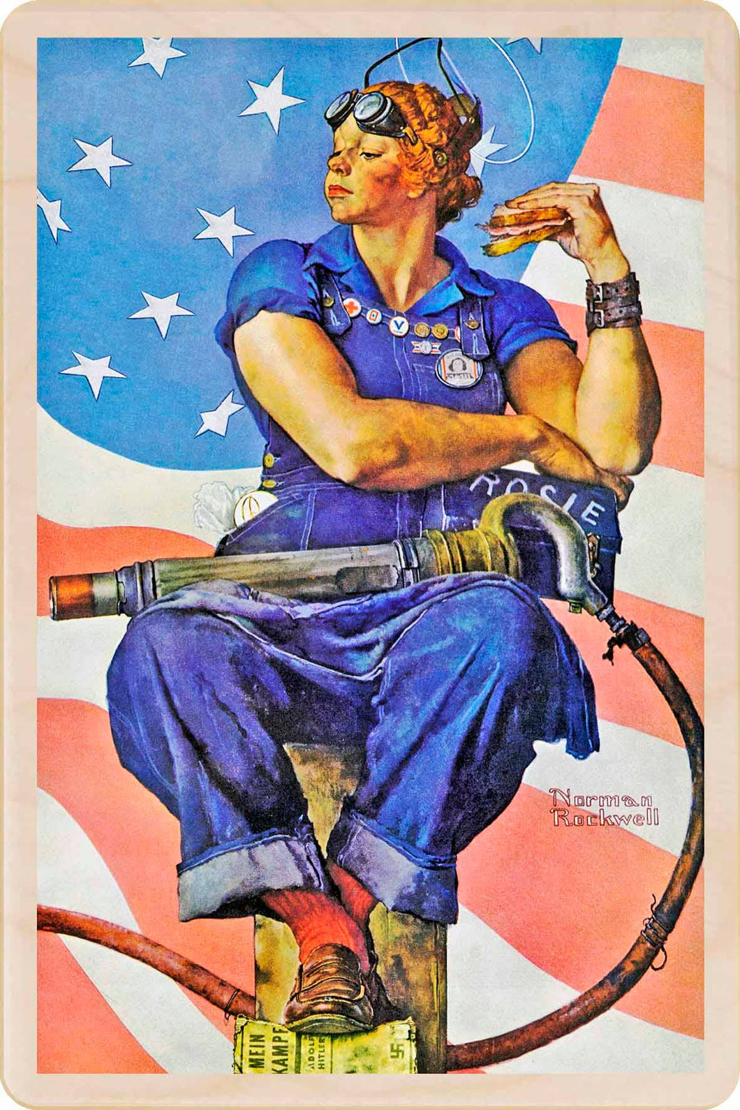 ROSIE THE RIVETER Rockwell Wood Postcard