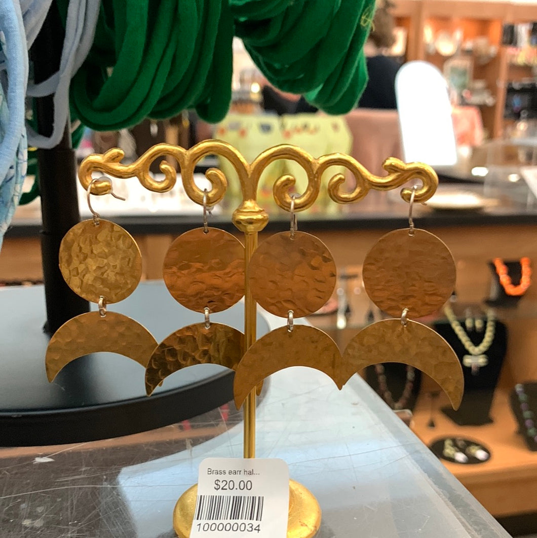 Brass Half-Moon Earrings