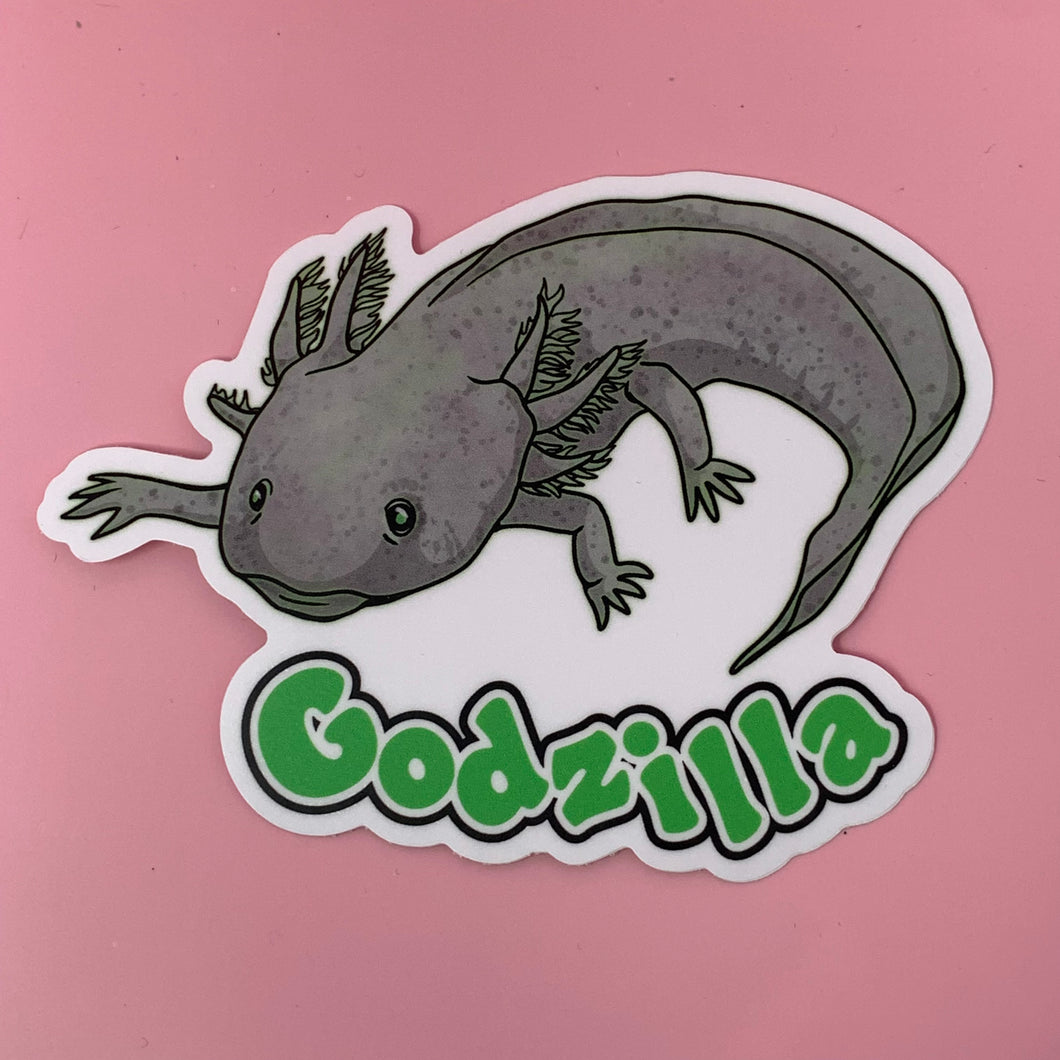 Godzilla the Axolotl Sticker