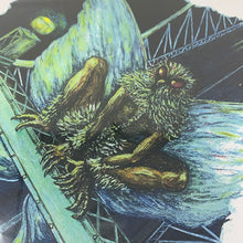 Load image into Gallery viewer, Mothman On top of Silver Bridge Art Print
