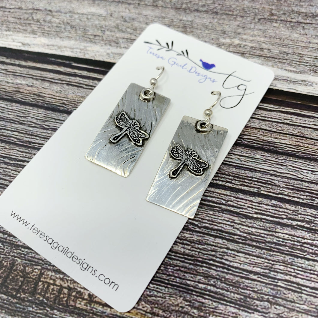 Sterling Silver and Dragonfly Earrings