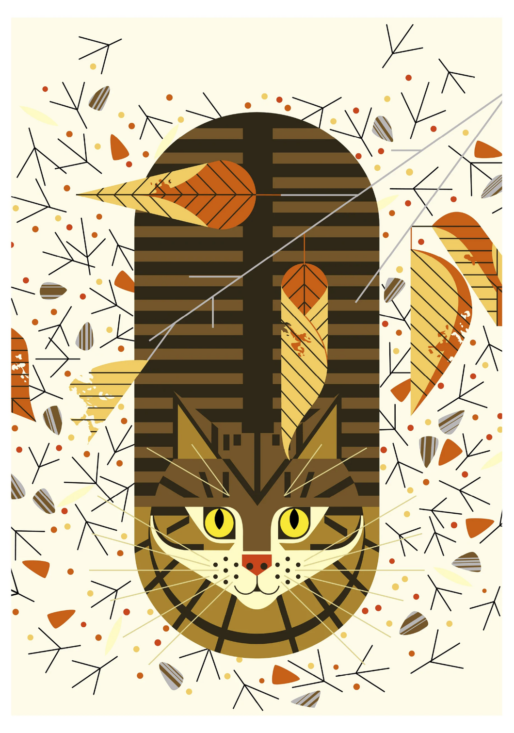 Charley Harper Purrfectly Perched Notecard