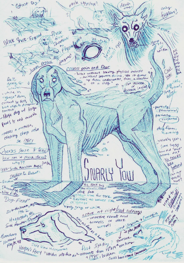 Snarly Yow Anatomy Study Art Print